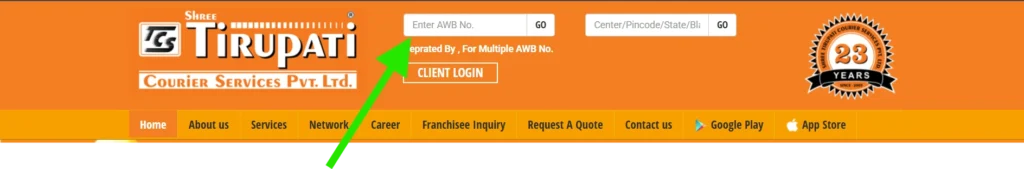 Enter Your Tracking Details